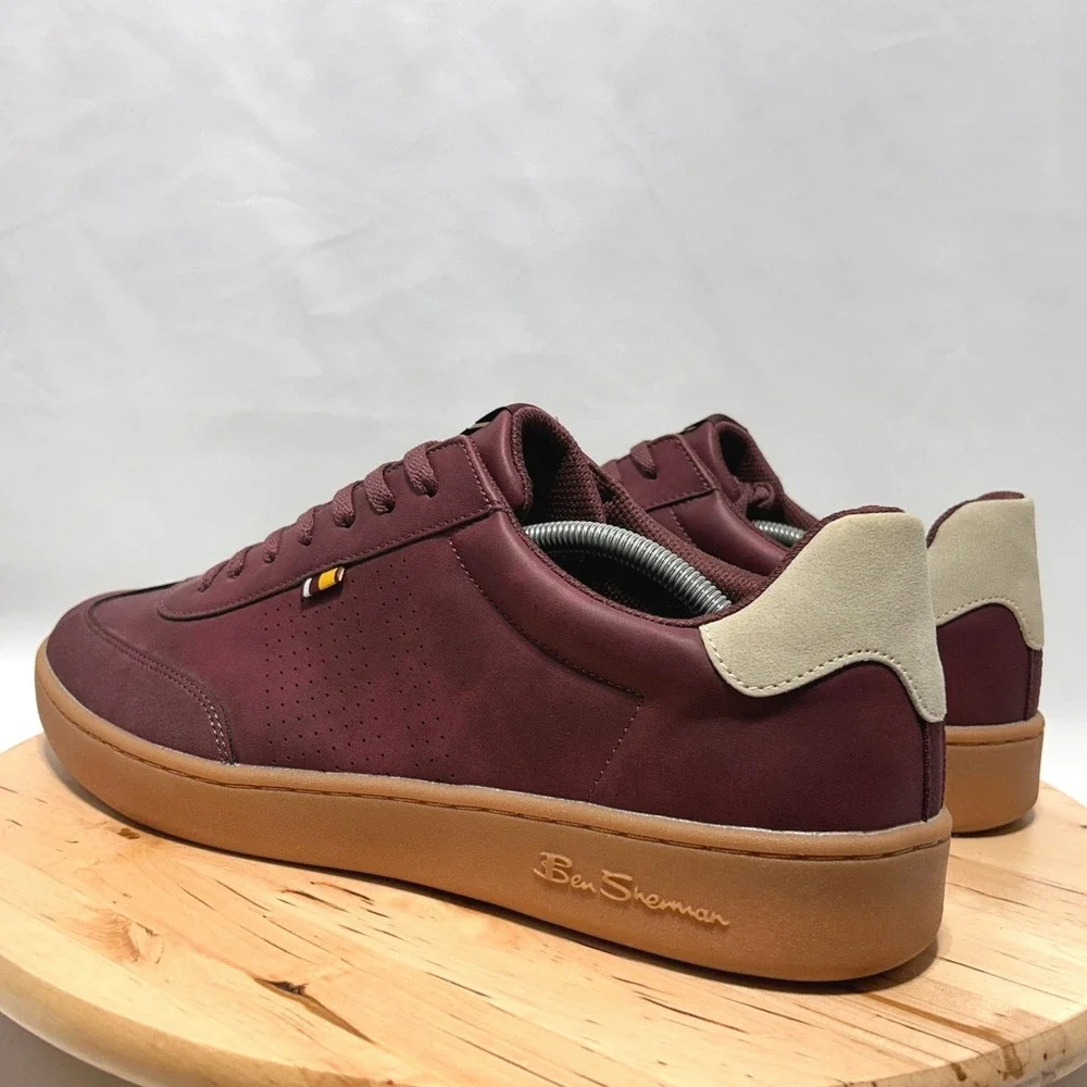 Ben Sherman Men's Glasgow Red Low Top Sneakers NWOB - Size 13